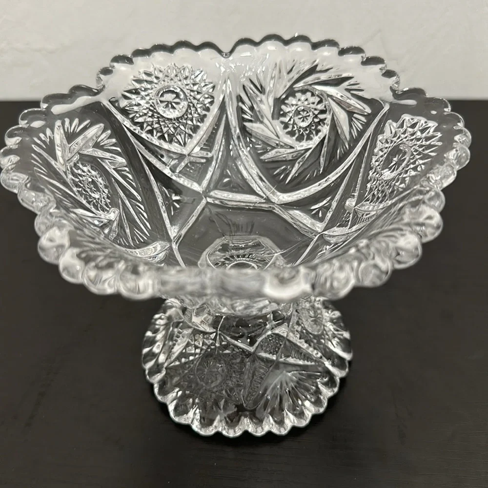 Imperial Glass Co EAPG Star & Arch Motif #555 Scalloped Edge Open Jam Compote